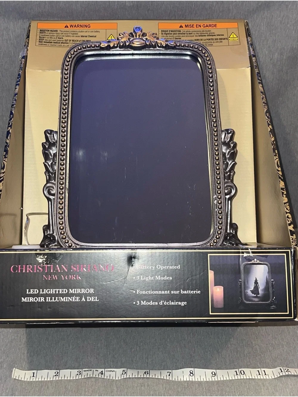 NTW Christian Siriano LED Lighted Halloween Mirror with Witch Silhouette
